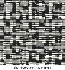 Abstract irregular striped block motif. Seamless pattern.