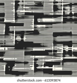 Abstract irregular striped block motif. Seamless pattern.