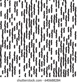 Abstract irregular striped line seamless pattern. Black and white geometric grunge texture. Ornamental background