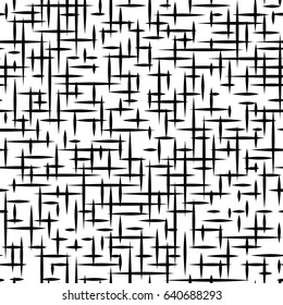 Abstract irregular striped line seamless pattern. Black and white geometric texture. Ornamental block motif background