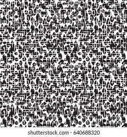 Abstract irregular striped line seamless pattern. Black and white geometric texture. Ornamental background