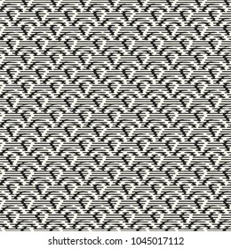Abstract Irregular Striped Scales Graphic Motif. Seamless Pattern.