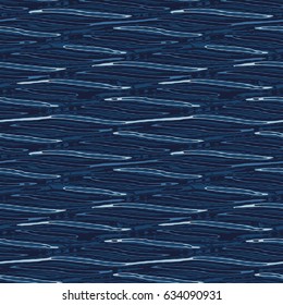 Abstract irregular strokes wavy textured background. Seamless pattern.