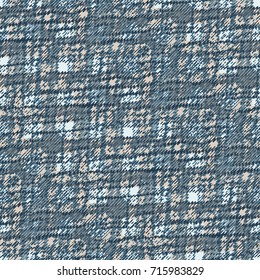 Abstract irregular textured checked distressed background. Seamless pattern.