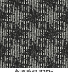 Abstract irregular textured geometric motif. Seamless pattern.