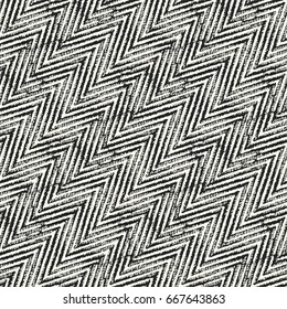Abstract irregular textured zigzag motif. Seamless pattern.