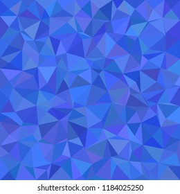Abstract irregular triangle tiled mosaic background - polygonal vector design from triangles in blue tones