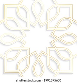 Abstract. Islamic background. Design with geometric shape white background. Vector.