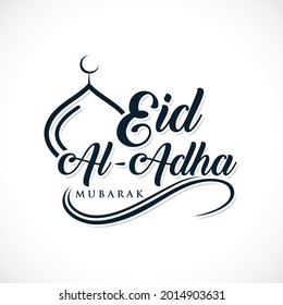 Abstract Islamic Eid al-Adha design template with mosque dome, Vector Illustration