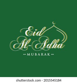 Abstract Islamic Eid al-Adha design template with mosque dome, Vector Illustration