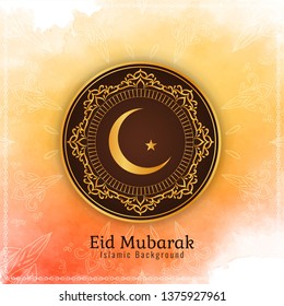 Abstract Islamic Eid Mubarak elegant background vector