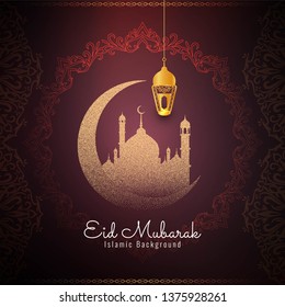 Abstract Islamic Eid Mubarak elegant background vector