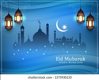 Abstract Islamic Eid Mubarak elegant background vector