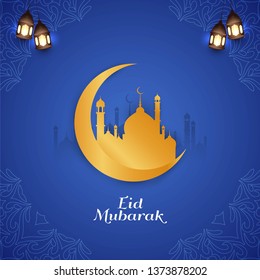 Abstract Islamic Eid Mubarak festival background vector