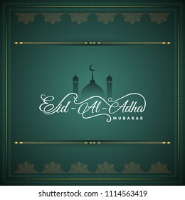 Abstract Islamic Eid-Al-Adha Mubarak greeting background