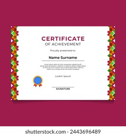 Plantilla de diseño de certificado geométrico islámico abstracto