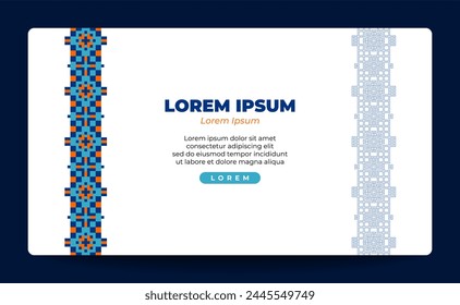 Abstract Islamic Geometric Landing Page or Wallpaper Design