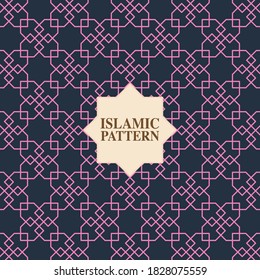 Abstract islamic geometric pattern. Elegant texture for backgrounds, Traditional fabric pattern in Arabian style, Luxury eastern ethnic ornament. Vector illustration of islamic texture.