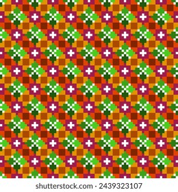 Abstract Islamic Geometric Pattern Pixel Design