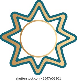 Abstract Islamic gold frame shape

