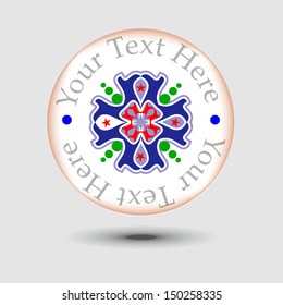 Abstract Islamic logo with shiny color in light grey color background.
