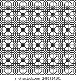 Abstract Islamic pattern with seamless geometric shapes, traditional and modern background design, Arabic vector illustration with decorative textures and artistic line details.
