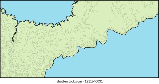 abstract island topographic contour map 