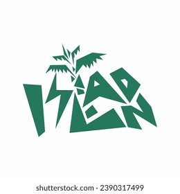 diseño de vector de topografía de isla abstracta con escritura adecuada para diseños de camisetas y capuchas