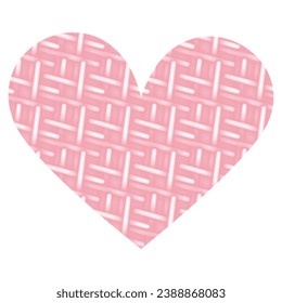 Abstract isolated background texture in heart shape with interweaving of neon luminous elements