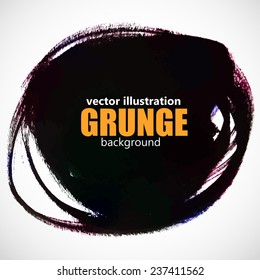 Abstract isolated black ink stain.Vector illustration.