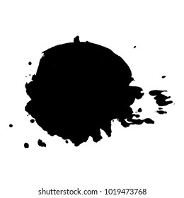 Abstract isolated black ink  vector watercolor stain. Grunge element for paper design. Vector illustration