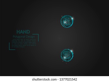Abstract isolated blue image of a colon sign. Polygonal illustration looks like stars in the blask night sky in spase or flying glass shards. Digital design for website, web, internet