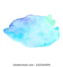 Abstract isolated blue vector watercolor banner. Grunge element for paper design. Vector illustration