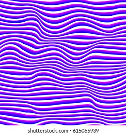 Abstract isolated bright wavy stripes vector background. Optical illusion