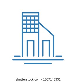 Abstract isolated city buildings icon