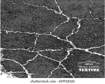 Abstract isolated close-up texture of cracked ground . Vector template easy to use