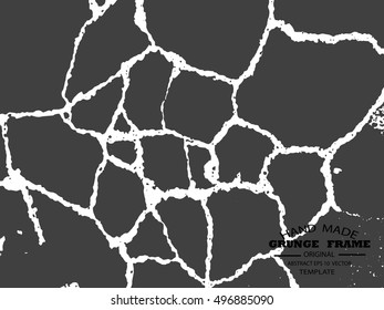 Abstract isolated close-up texture of cracked ground . Vector template easy to use
