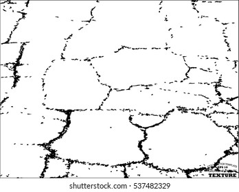 Abstract isolated close-up texture of cracked ground . Vector template easy to use. 