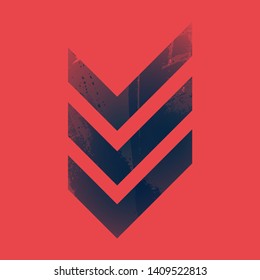 Abstract isolated colorful chevron vector watercolor logo. Grunge element for paper design