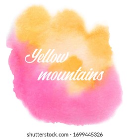 Abstract isolated colorful Pink-yellow vector watercolor stain design template on white background. . Watercolor Paint vector texture. Design element For card, banner.