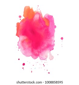Abstract isolated colorful vector watercolor stain. Grunge element for paper design