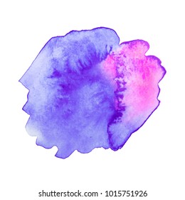Abstract isolated colorful vector watercolor stain. Grunge element for paper design. Vector illustration