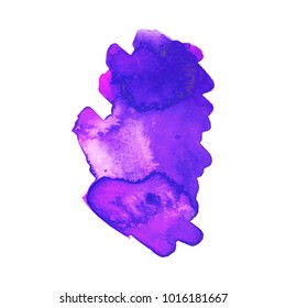 Abstract isolated colorful vector watercolor stain. Grunge element for paper design. Vector illustration