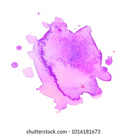 Abstract isolated colorful vector watercolor stain. Grunge element for paper design. Vector illustration