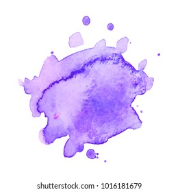 Abstract isolated colorful vector watercolor stain. Grunge element for paper design. Vector illustration