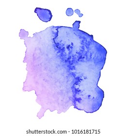 Abstract isolated colorful vector watercolor stain. Grunge element for paper design. Vector illustration