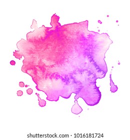 Abstract isolated colorful vector watercolor stain. Grunge element for paper design. Vector illustration