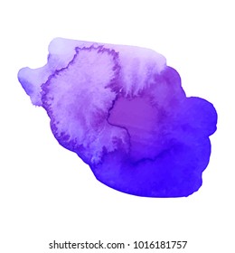 Abstract isolated colorful vector watercolor stain. Grunge element for paper design. Vector illustration