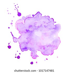 Abstract isolated colorful vector watercolor stain. Grunge element for paper design. Vector illustration
