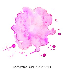 Abstract isolated colorful vector watercolor stain. Grunge element for paper design. Vector illustration